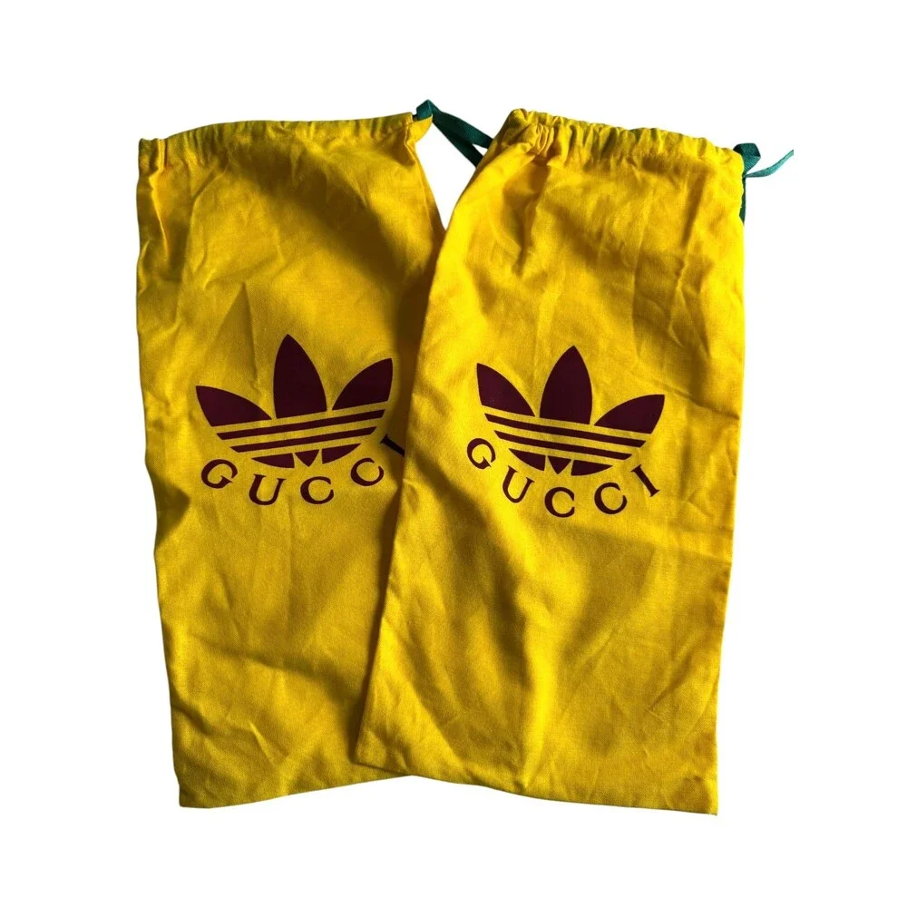 Gucci x Adidas shoe sneaker Yellow & Burgundy Dust Bags set of 2 Authentic